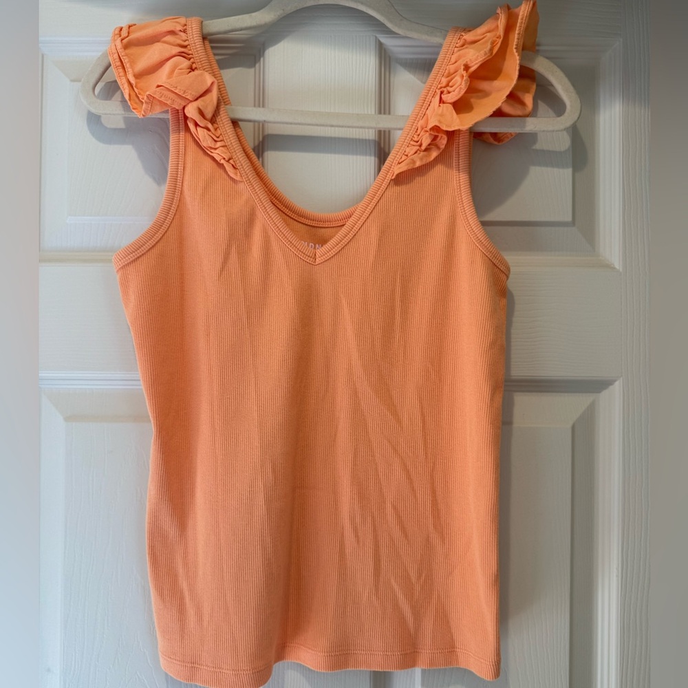 Old Navy Coral Ruffle Sleeve Tank Top